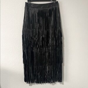 Elegant Black Fringe Skirt